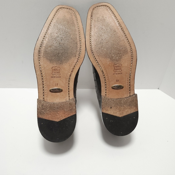 Belvedere Mens Ostrich Shoes Size 11 M Grey Exotic - Picture 7 of 8